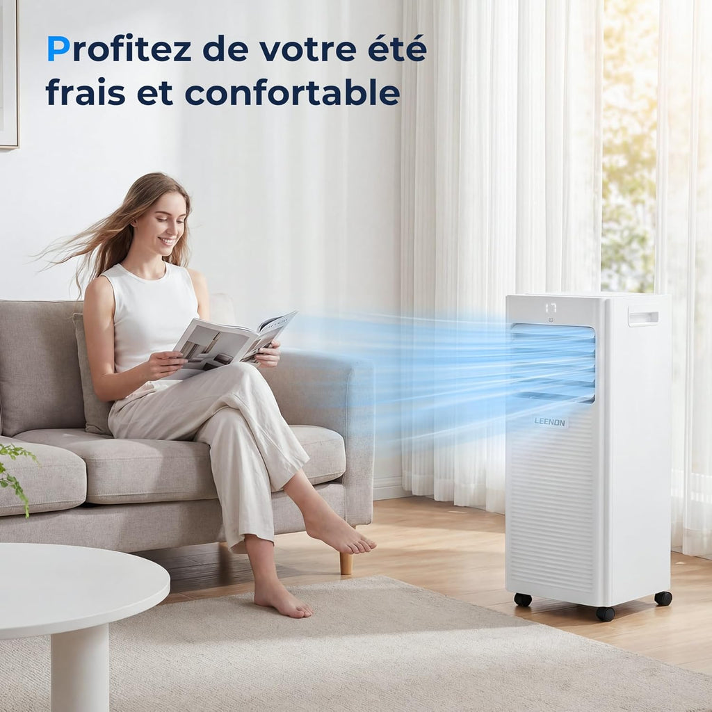 9,000 BTU 4-in-1 Portable Air Conditioner — Cooling, Dehumidifier, Fan & Sleep Mode, Class A, 24hr Timer, Remote Control