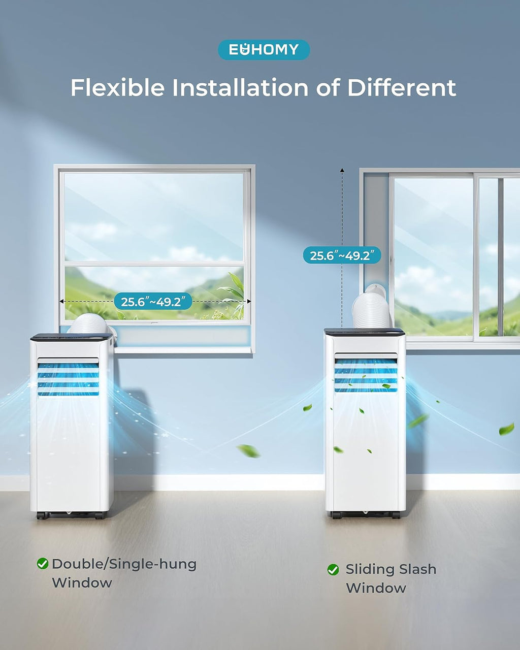 9,000 BTU 4-in-1 Portable Air Conditioner — Cooling, Dehumidifier, Fan & Sleep Mode, 20m² Coverage, Digital Display, 24hr Timer, Window Kit