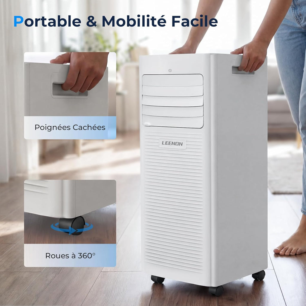 9,000 BTU 4-in-1 Portable Air Conditioner — Cooling, Dehumidifier, Fan & Sleep Mode, Class A, 24hr Timer, Remote Control