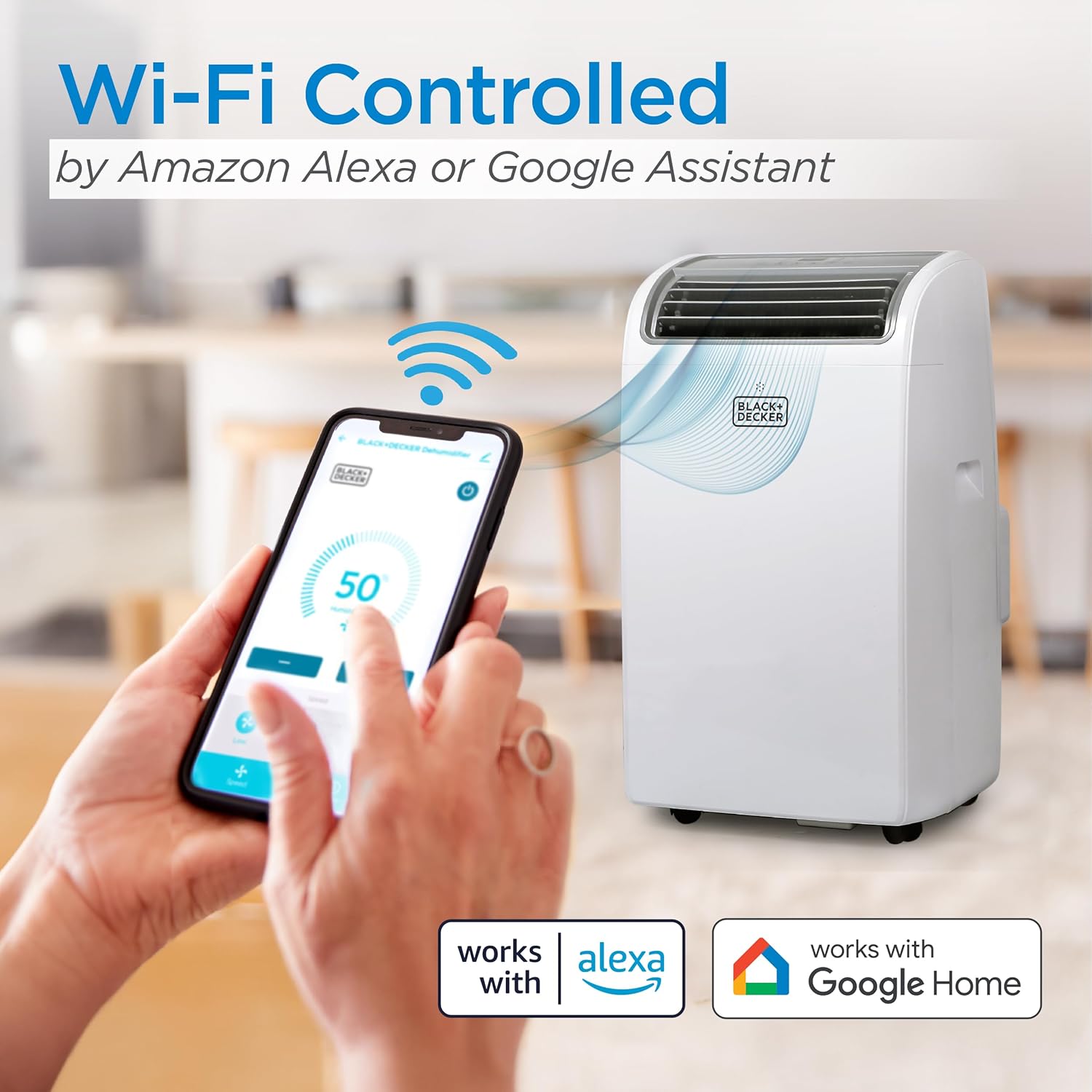 14,000 BTU Smart 3-in-1 Portable Air Conditioner — Cooling, Fan & Dehumidifier, Follow-Me Remote, 24hr Timer, Window Kit Included
