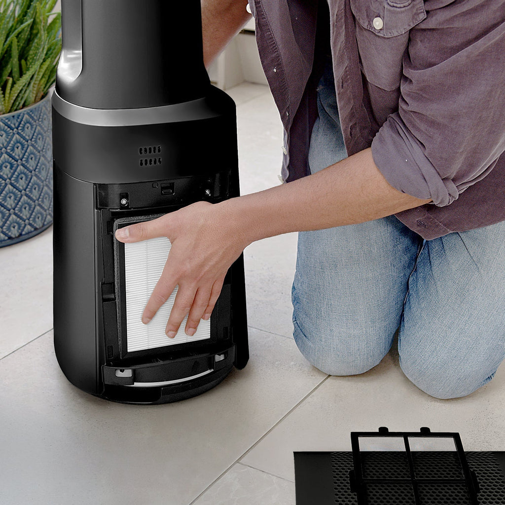 OmniAir 41" Premium Bladeless Tower Fan and Air Purifier - Black