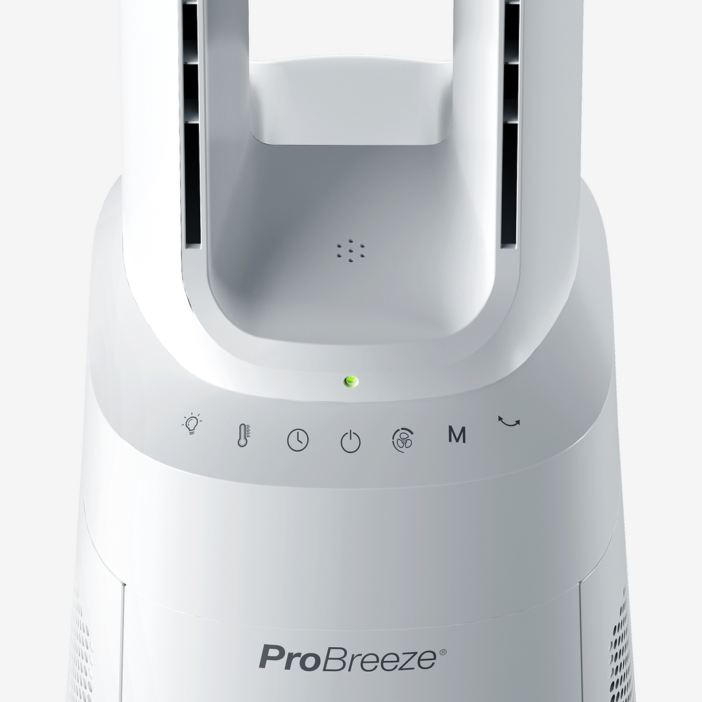 OmniAir 41" Premium Bladeless Tower Fan and Air Purifier with Smart App Control - White